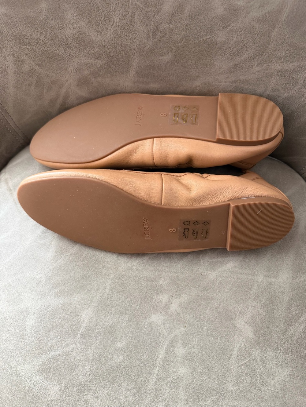 J. Crew The Lizzie Leather Ballet Flats in Tan - Picture 5 of 5